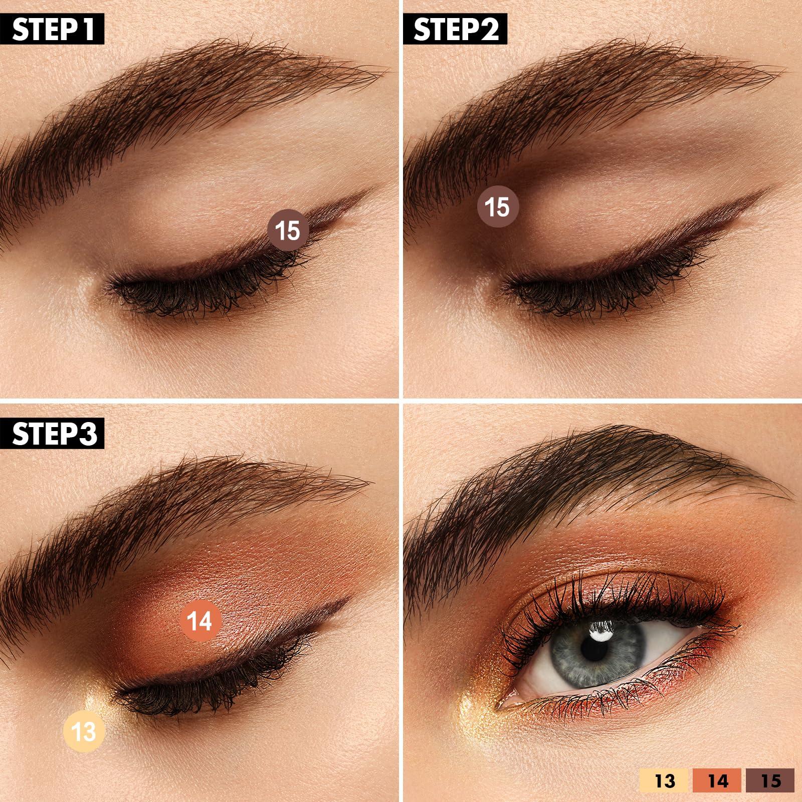 FOCALLURE FOCALLURE 3 Pcs No Crease Eyeshadow Sticks,Shimmer & Matte Eye Shadow Crayon with Blending Brush,Smooth Cream Highlighter Pen,Long Lasting Eyeshadow Brightener Stick Makeup,the West Coast