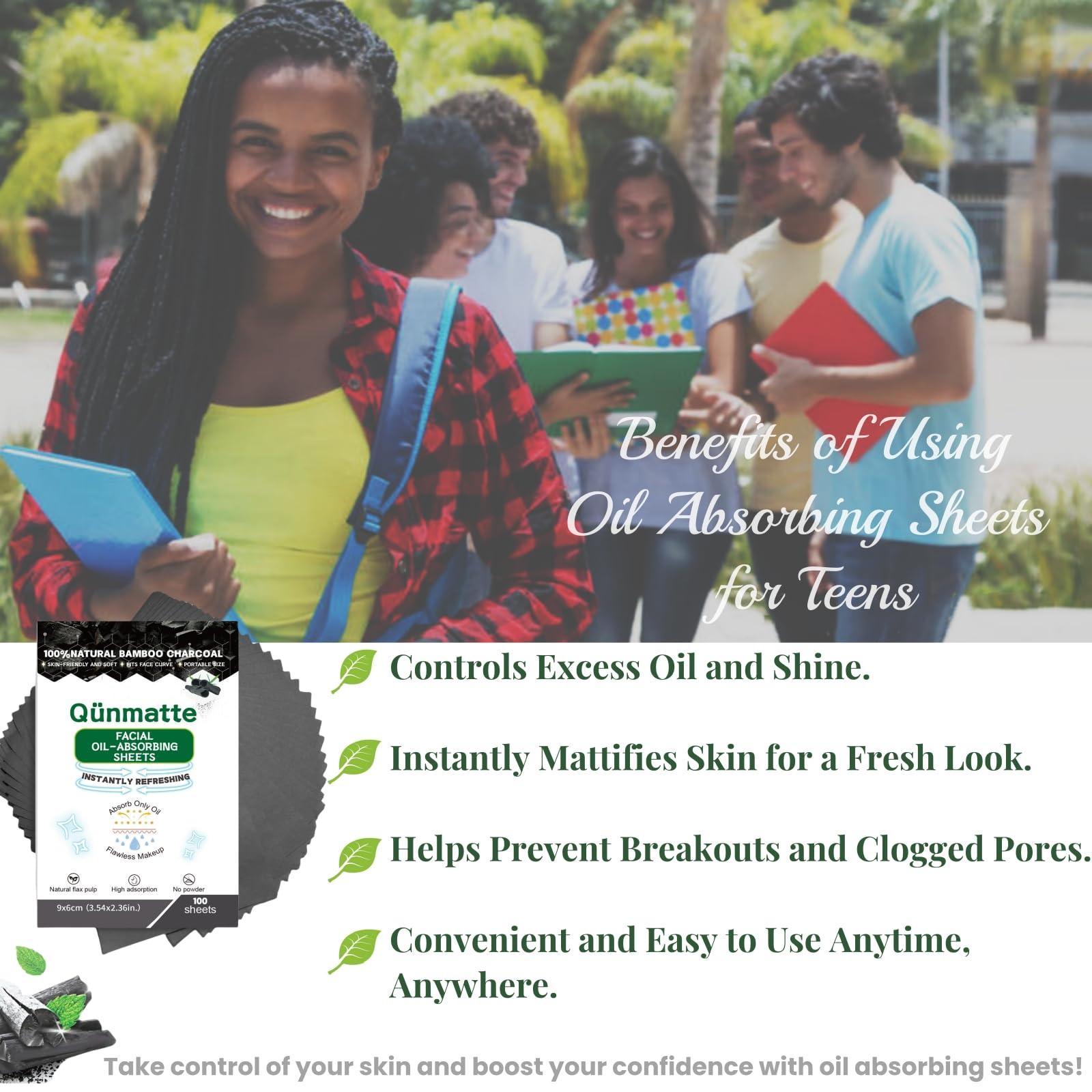 Generic Blotting Paper for Oily Skin,Makeup Oil Absorbing Sheets for Face, Natural Bamboo Charcoal Facial Oil Blotter,Individual Premium Oily Face Oil Control Paper,Travel Size Oil Absorbent Pads for Face