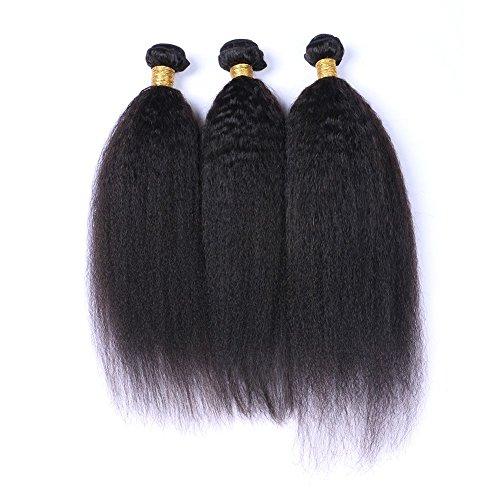 Tony beauty hair Tony Beauty Hair 7A Yaki Straight Human Hair Weave 3Pcs Lot Italian Coarse Hair 100G/Set 100% Brazilian Virgin Hair Extensions(14" 16" 18")