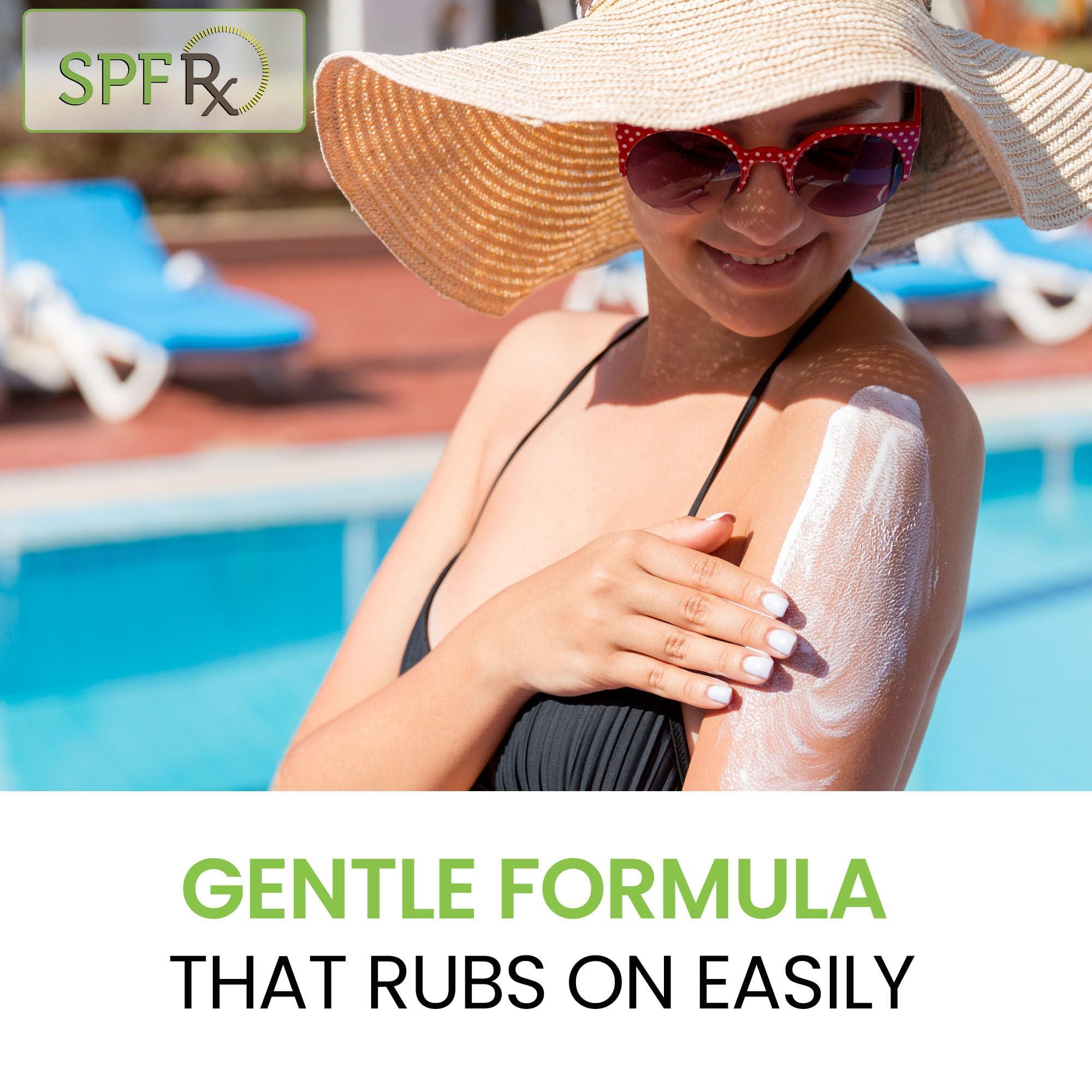 SPF Rx SPF Rx, SPF 50 Mineral Broad Spectrum Sunscreen, with Zinc Oxide and Titanium Dioxide, Waterproof, Sweat-Proof, Performance Sunblock Moisturizer for Face and Body - 1 Quart