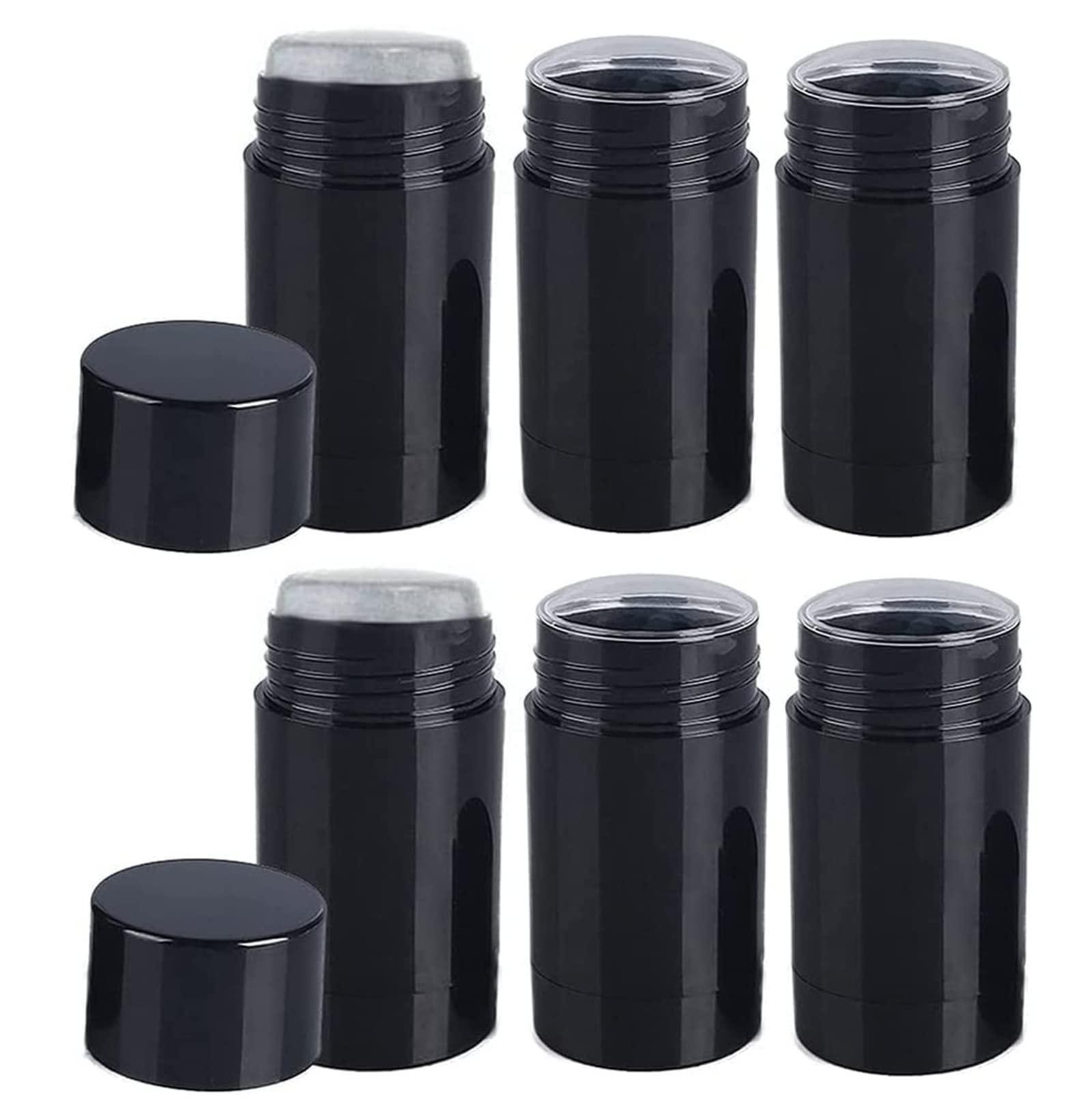 Minsily Minsily 10 Pack 75ml Round Empty Deodorant Containers 2.5oz Twist Up Filling Stick Plastic Deodorant Container Empty Lip Balm Tubes Refillable Deodorant Bottle for DIY Lipstick Crayon Chapstick(Black)