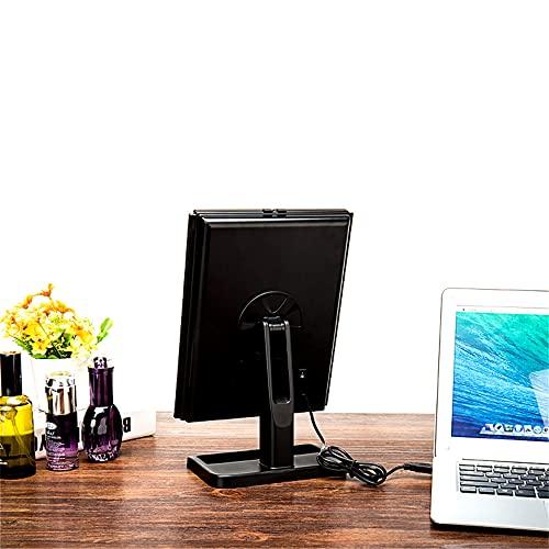 IFGSEQQQ IFGSEQQQ Led Trifold Mirror Vanity Mirror with Lights Simple Shape Dimmable Touch Control Design Portable High Definition Dual Power Supply for Bathroom