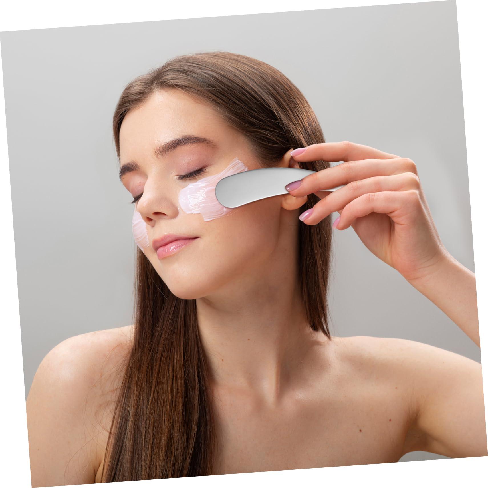 SOESFOUFU SOESFOUFU Stainless Steel Makeup Spatula 2 in 1 Skincare Applicator Eye Cream Spatula Lotion Spatula Reusable Beauty Scoop for Skin Types