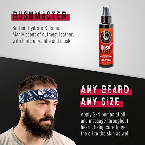 GIBS GROOMING GIBS Grooming Bush Master Beard, Hair & Tattoo Oil- All-Natural with Nutmeg, Leather, Vanilla & Musk Scent- Softens & Strengthens Beard Growth, Moisturizes Skin, 4 Oz.
