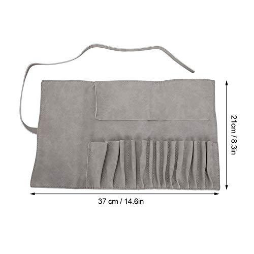 TMISHION Makeup Brush Bag, 14 Holes Makeup Brush Bag Rollable PU Makeup Tool Holder Portable Toiletry Rolled Brush Organizer Brushes Set Bag