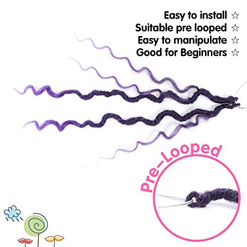 Fulcrum Fulcrum Goddess Locs Crochet Hair 12 Inch, 8 Packs New Faux Locs Crochet Hair for Black Women, Crochet locs with Curly Ends (12Inch (Pack of 8), 1B/Purple#)