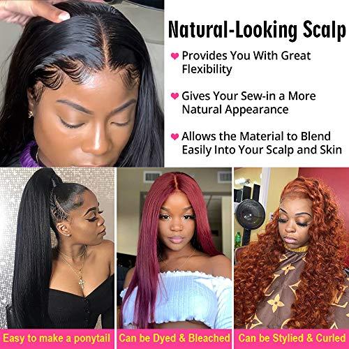 Ali Pearl Ali Pearl Straight 13x4 Lace Front Wigs Human Hair Pre Plucked For Black Women Brazilian Virgin Lace Wig Long Straight Glueless Lace Frontal Wigs 180% Density (16inch)
