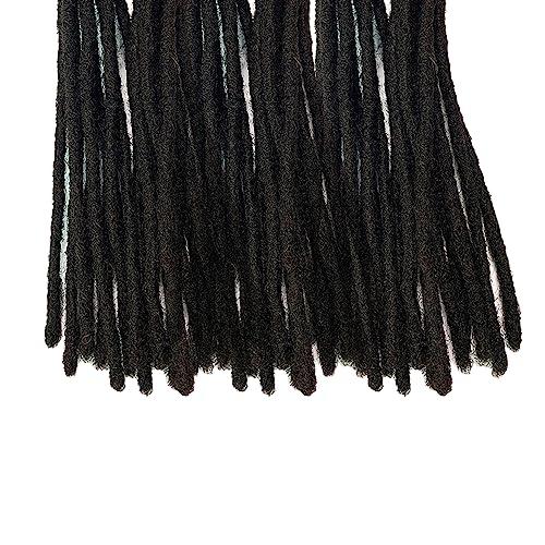 LuxeLocksPro Human Hair Loc Extensions for Man/Women,Permanent Dreadlock Extensions Natural Black 1B (10 Dreads/Bundle)