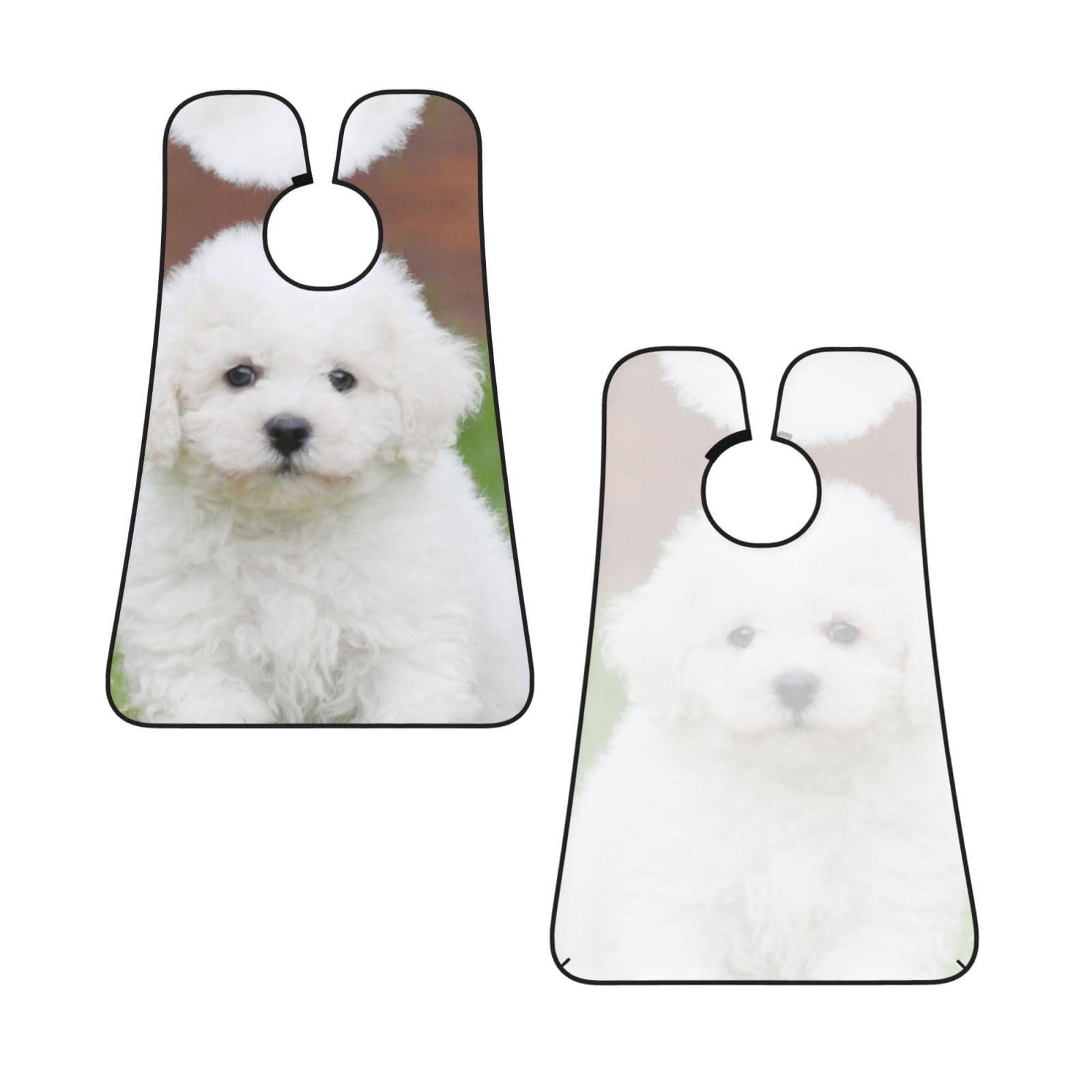 Xsovgoi Bichon Frise Dog Beard Bib Hair Catcher For Men Shaving,Men Beard Apron Gift For Fathers Day/Anniversary/Valentines Day/Christmas