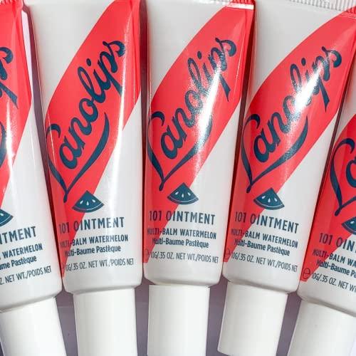 Lanolips Lanolips 101 Ointment - Lanolin Lip Balm for Smooth, Hydrated & Healthy Lips - Multipurpose Lip Ointment with Lanolin Oil for Dry Lips, Cuticles & More - Watermelon (0.52 oz)