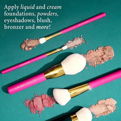 LAURA GELLER NEW YORK LAURA GELLER 5PC Full Face Professional Vegan Makeup Brush Gift Set | Apply Foundation, Blush, Bronzer, Eyeshadow & More | AMAZON EXCLUSIVE |