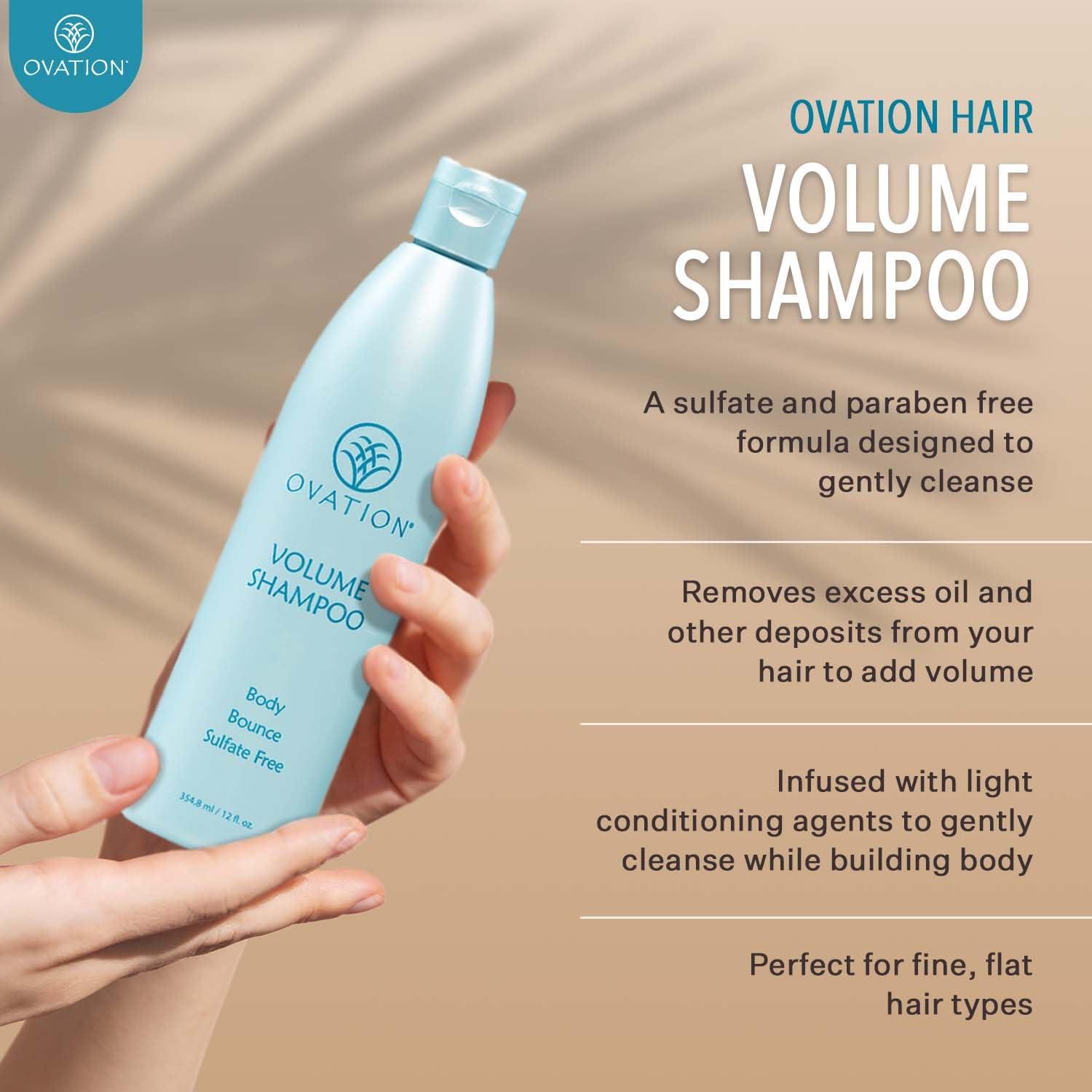 Ovation Hair Ovation Hair Volumizing 3-Step Bundle for Fine Hair - with Volume Shampoo and Conditioner, Cell Therapy Hair Growth & Healthy Scalp Treatment - Add Weightless Volume, Bounce & Fullness