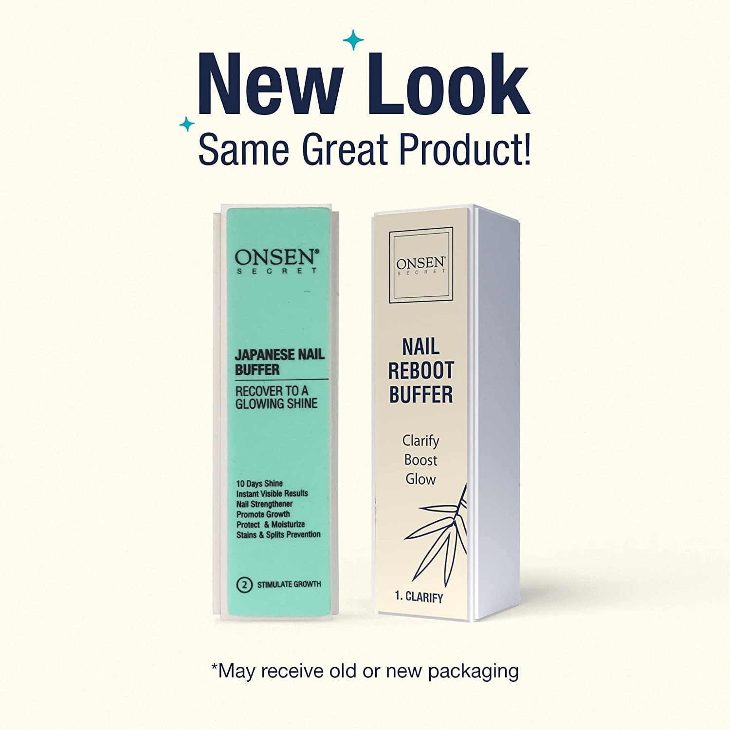 Onsen Secret Professional Nail Buffer Block | Ultimate Shine Nail Buffing Block w/ 3 Way Buffing Methods & Replacement Buffer Pads | Japanese Buffer Block + 6 Replacement Buffer Pads Bundle by Onsen