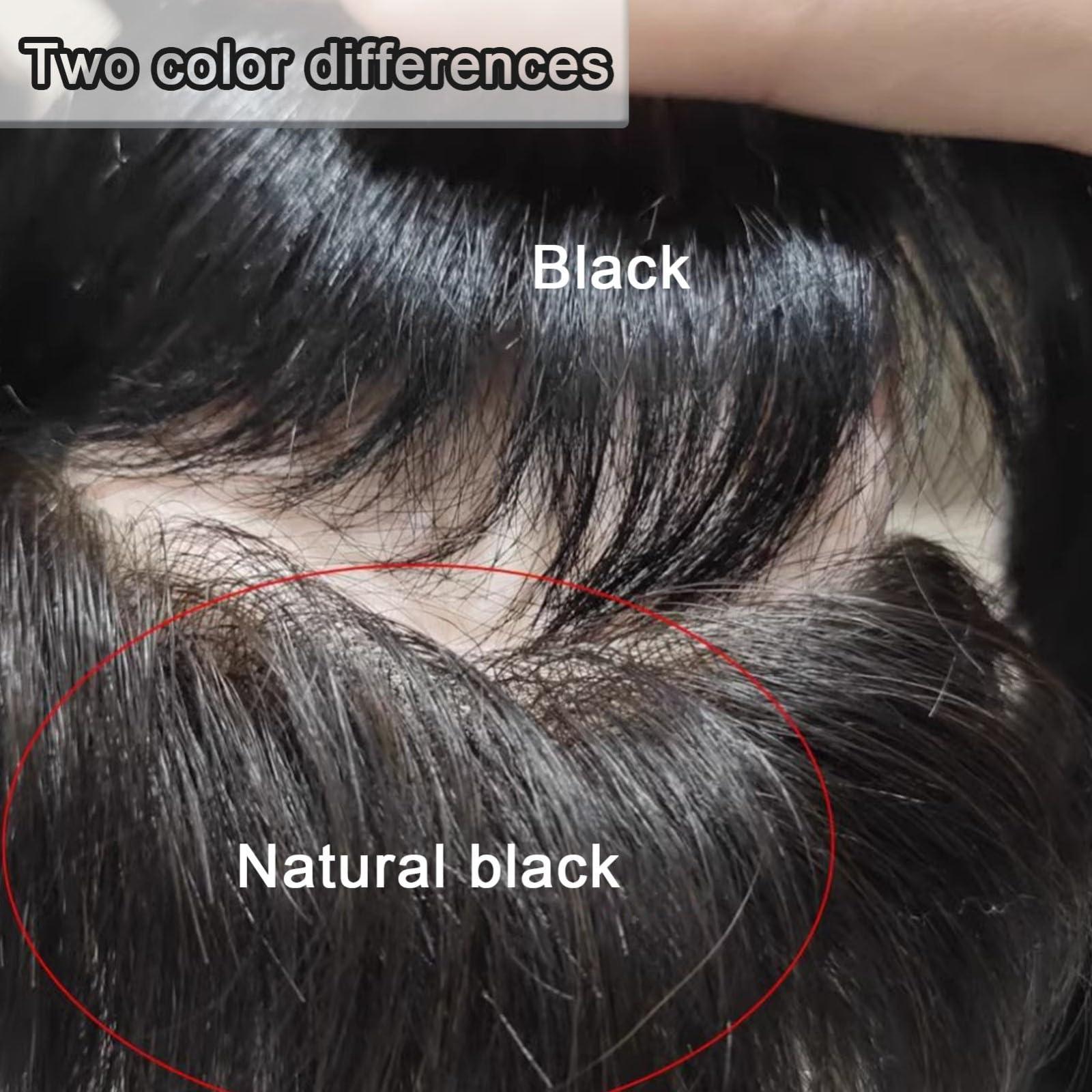 ZBYXPP ZBYXPP Bald Spot Hair Patch Toupee, Human Hair Natural Hair Replacement Unit For Men and women Hairline(Black,2cm)