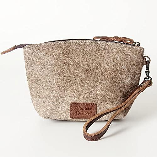 American Darling American Darling Makeup Bag for Women and shaving Kit for Men Cow Hide Hair On Hand Crafted H7XW10.5X3.5 Large travel accessories travel bag toiletry kit cosmetic bag for travel size toiletries Pouch (Brahman Brown)
