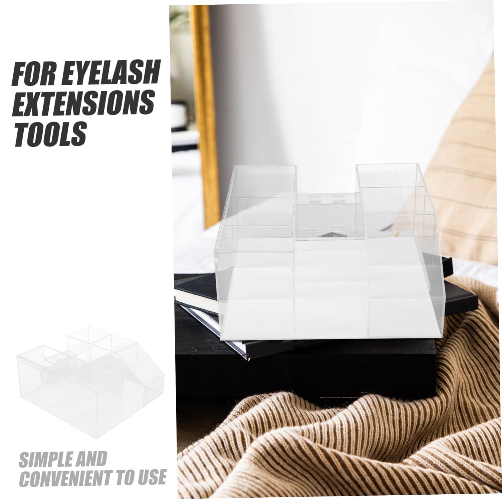 OHPHCALL OHPHCALL Makeup Storage Box Toolbox Tweezers Tools Makeup Storage Bin Desk Organizer Eyelash Extension Tweezer Case Lash Tweezer Case Tweezer Holder for Eyelash Lash Organizer Acrylic