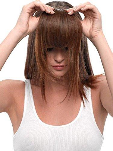 Hairdo & Maxwigs Clip in Bangs 5\" Long Front Color R29S+ Glazed Strawberry - Hairdo Extensions 9.5\" Face Framing Sides Tru2Life 100% Heat Friendly Synthetic Hairpiece Flequillo Postizo con Pinzas Maxwigs Booklet