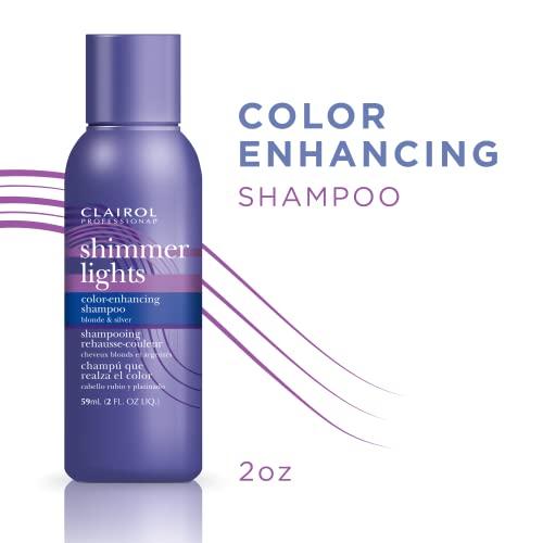 Clairol Professional Clairol Professional Shimmer Lights Purple Shampoo, 2 fl. Oz | Neutralizes Brass & Yellow Tones | For Blonde, Silver, Gray & Highlighted Hair (Pack of 2)