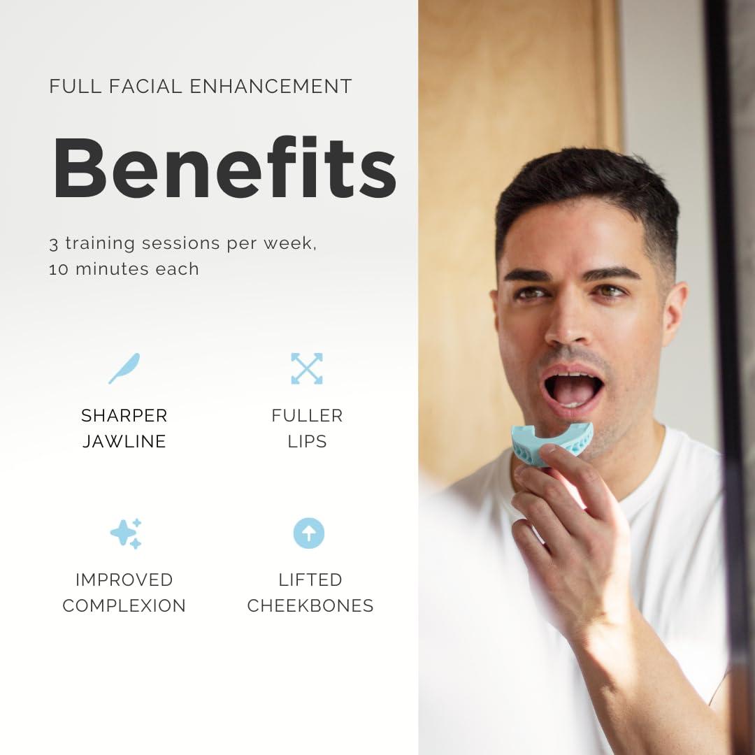 Facefit Jaw Exerciser by Facefit - Men & Women - Tone and strengthen your jawline, cheeks, chin and lips - Food-grade Silicone (Electric Yellow)