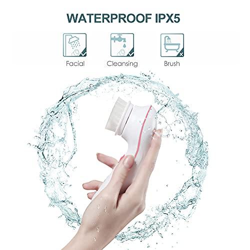 TOUCHBeauty TOUCHBeauty Facial Cleansing & Exfoliator Brush Set with Travel Case 3 Professional Cleansing Brush Heads for Oil/Sensitive/Combination Skin |Waterproof, Dual Speed