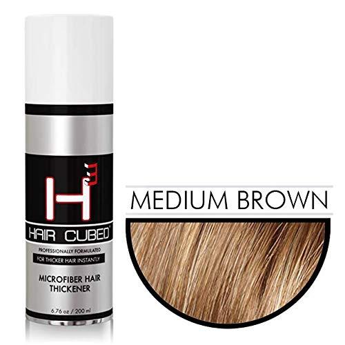 Hair Cubed Hair Cubed H3 Hair Fibers Micro for Thinning - 100% Undetectable & Natural, USA Patented Formula (Medium Brown)