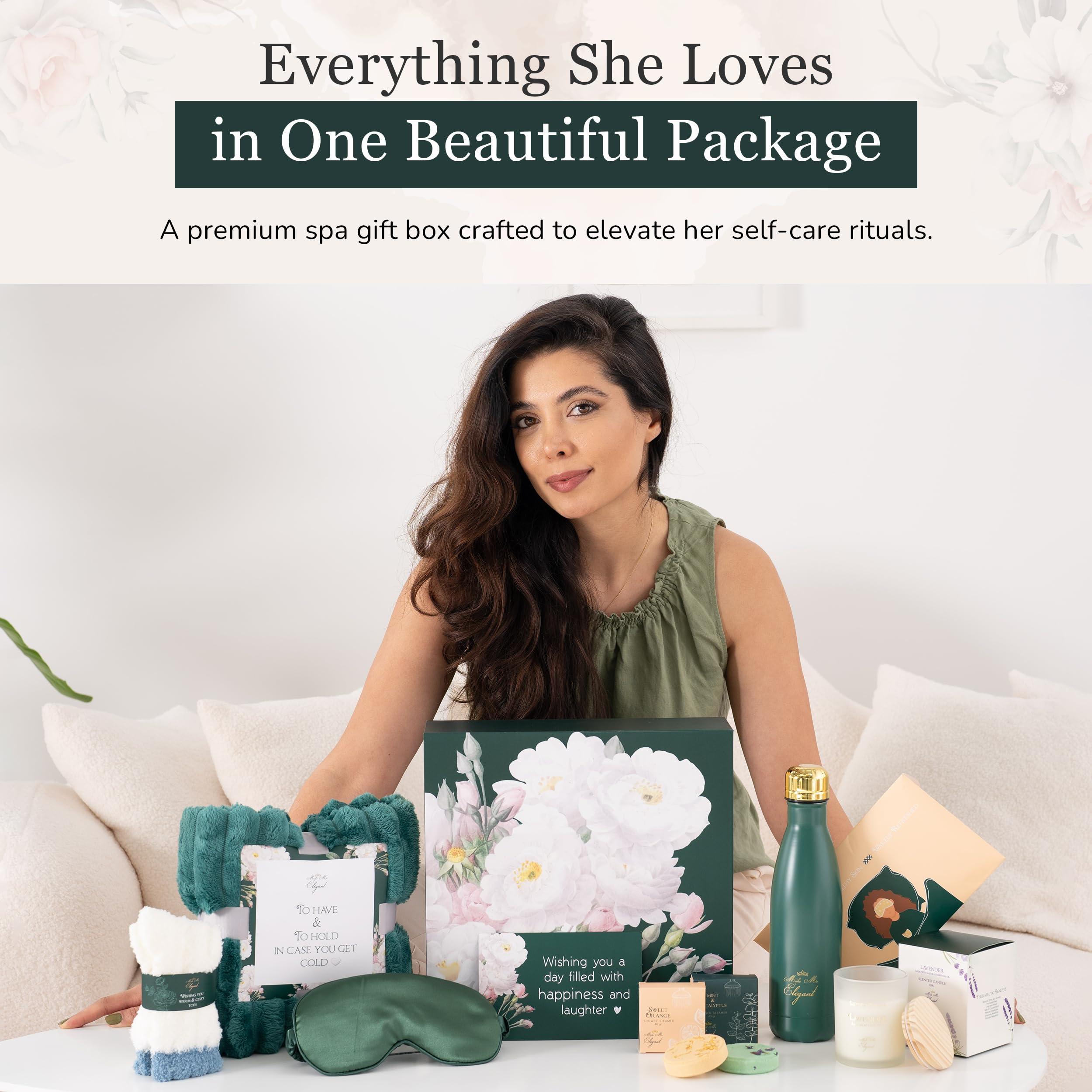 MAKE ME LGANT MAKE ME ELEGANT Spa Gift Baskets for Women, Luxury Self Care Package Happy Birthday, Mothers Day Gifts Box, Unique Designs Satisfying Gift Cards for Womens, Express Elegance and Aristocratic Charm