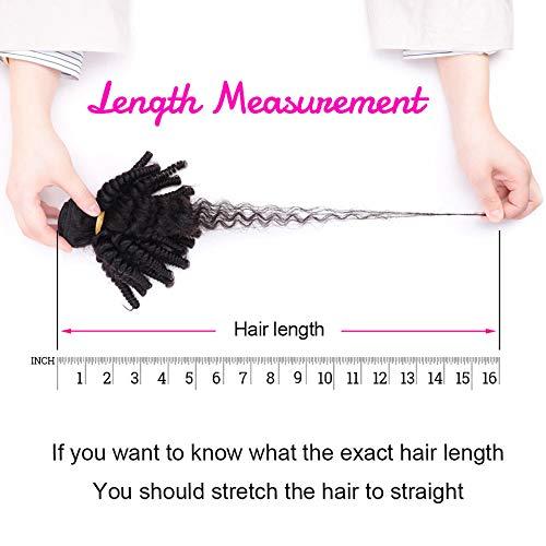 VIOLET VIOLET Brazilian Funmi Hair 3 Bundles Spiral Curl Hair Bundles Short Curly Weave 9A 100% Unprocessed Brazilian Human Hair Extensions Full Head Hair Bundles (8\" 8\" 8\", Natural Black)