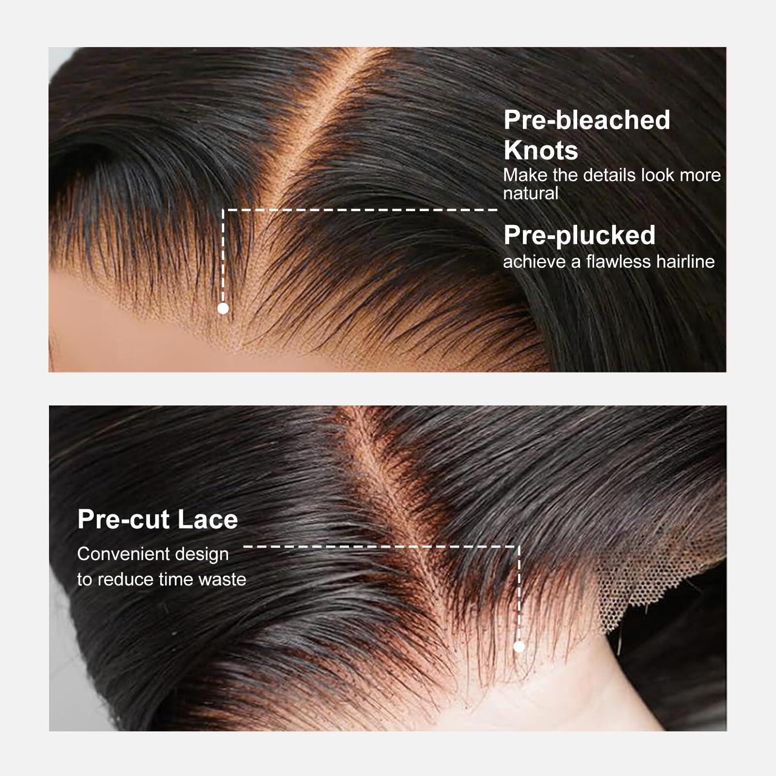 Tinashe Tinashe Glueless Wigs Human Hair Pre Plucked Pre Cut Reddish Brown Loose Body Wave Short Wig 65 Lace Pre-Bleached Knots HD Lace Front Wigs Human Hair for Black Women (#33 Reddish Brown - 14 inch)