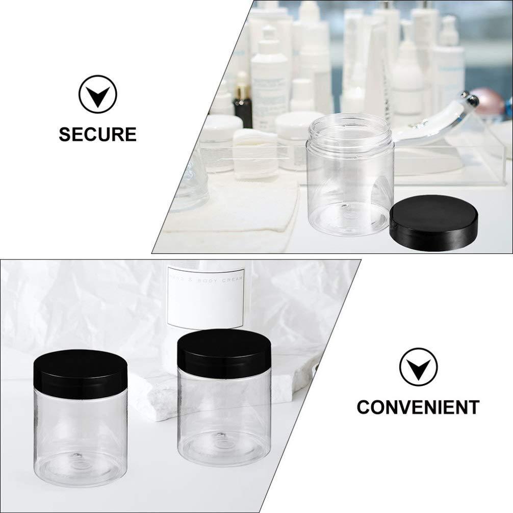 Lurrose 15pcs Black Cap Bottle glass bottles with lids clear plastic containers sample containers Cosmetic Sample Jars Plastic Storage Jars travel lotion Coarse Cereals Container Cream Jar