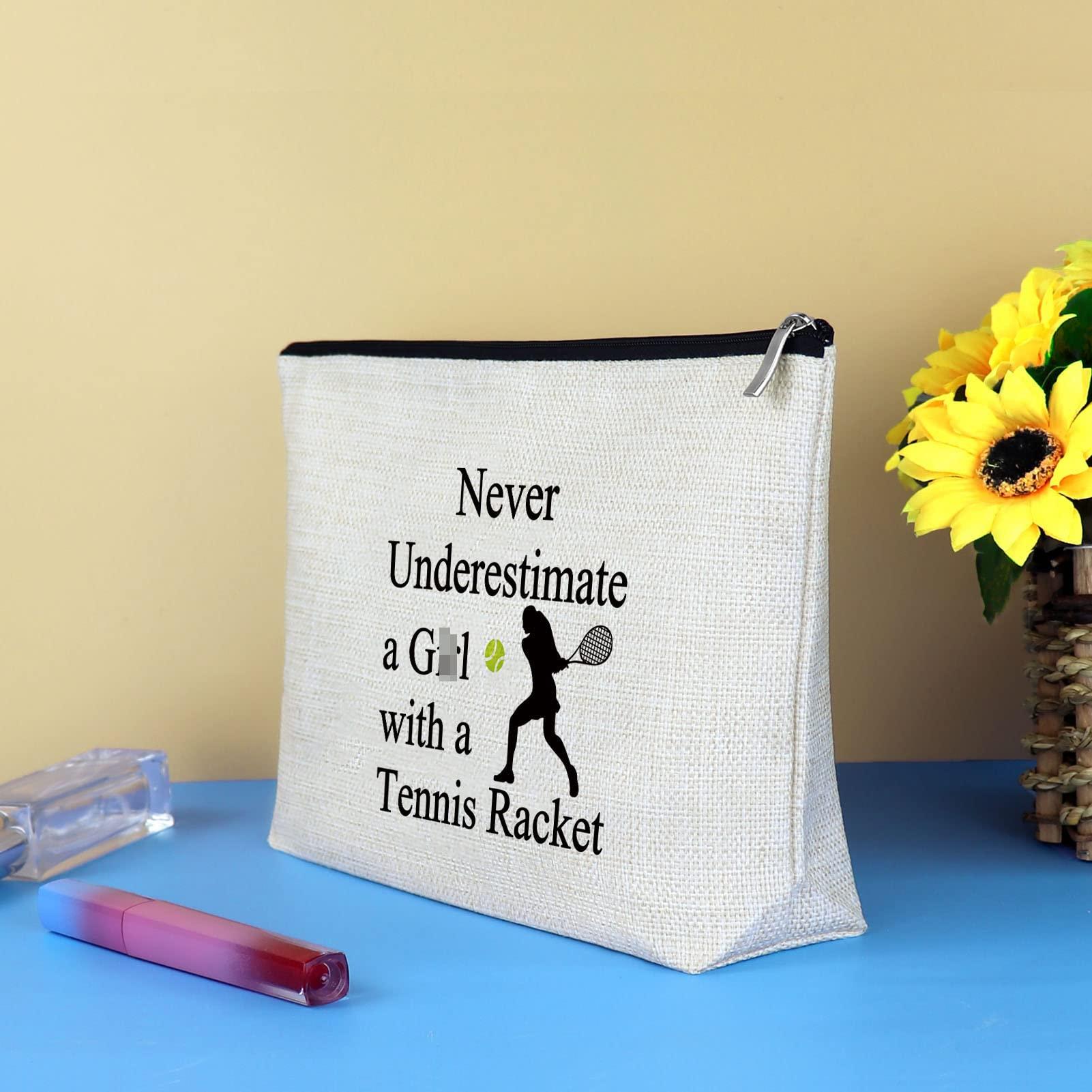 Mikela Tennis Gifts Makeup Bag Tennis Player Birthday Gift Tennis Lover Inspirational Gifts Cosmetic Bag Tennis Team Gift Best Friend Friendship Gift Christmas Graduation Gift Travel Pouch