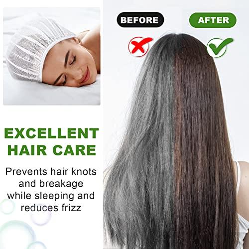 Vin beauty Mesh Sleep Cap 4 Pcs Hair Net for Women Sleeping Hair Nets Women Night Mesh Bonnet for Curly Frizzy Hair Protection Factory Kitchen Warehouse Worker Multicolor