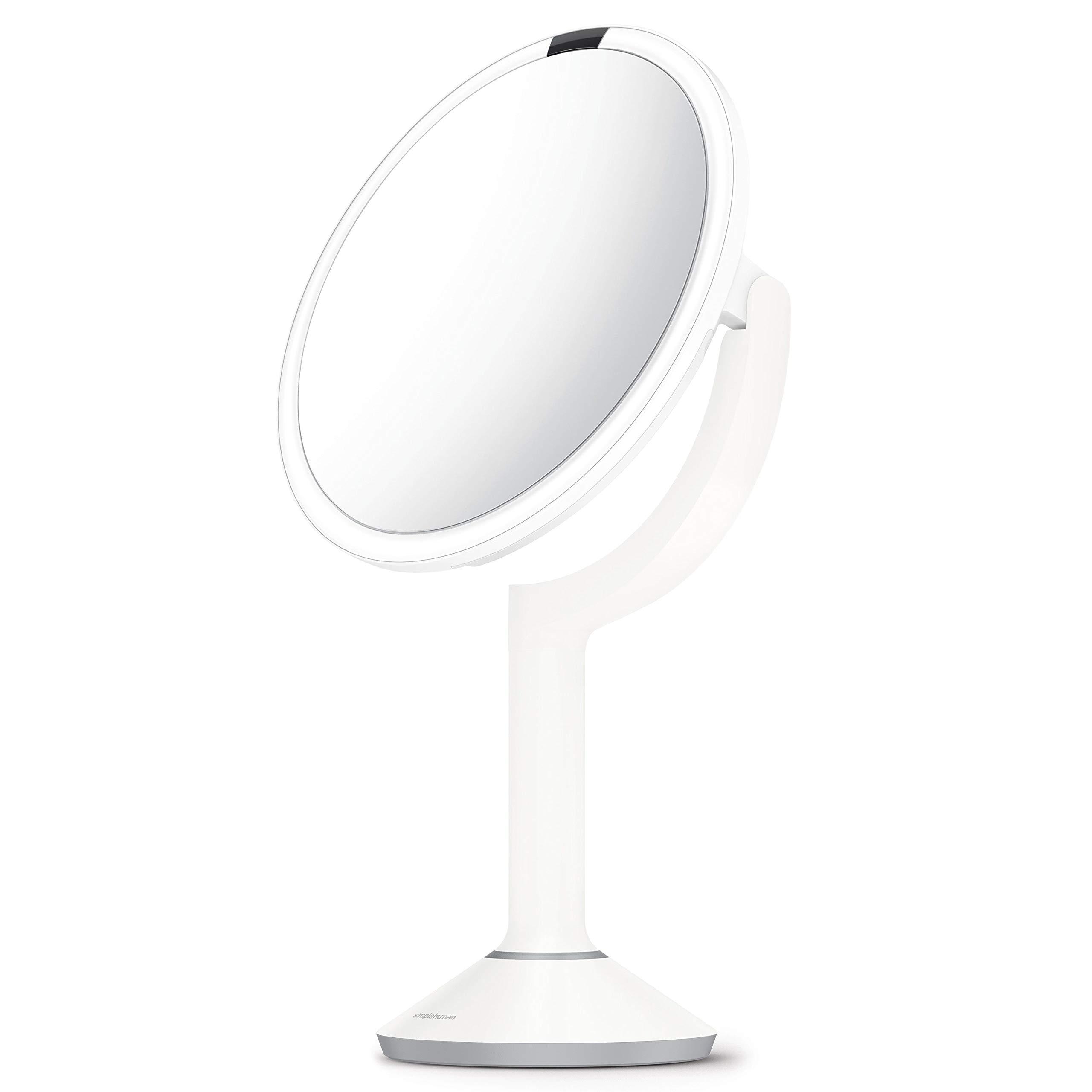 simplehuman simplehuman ST3038 20cm Sensor Mirror Trio with Touch-Control Brightness, White Stainless Steel