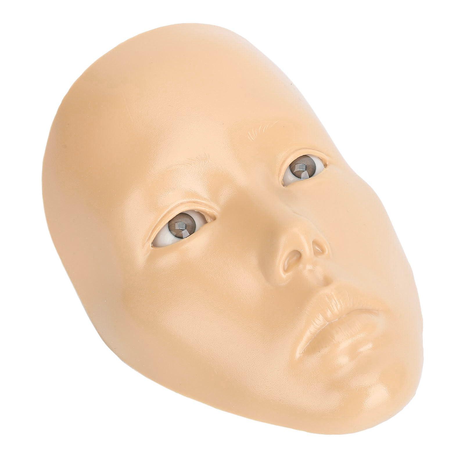 JTLB JTLB Makeup Practice Face with Plastic Stand 5D Silicone Full Face Makeup Practice BoardReusable Mannequin Tool for Beginner (White Skin)