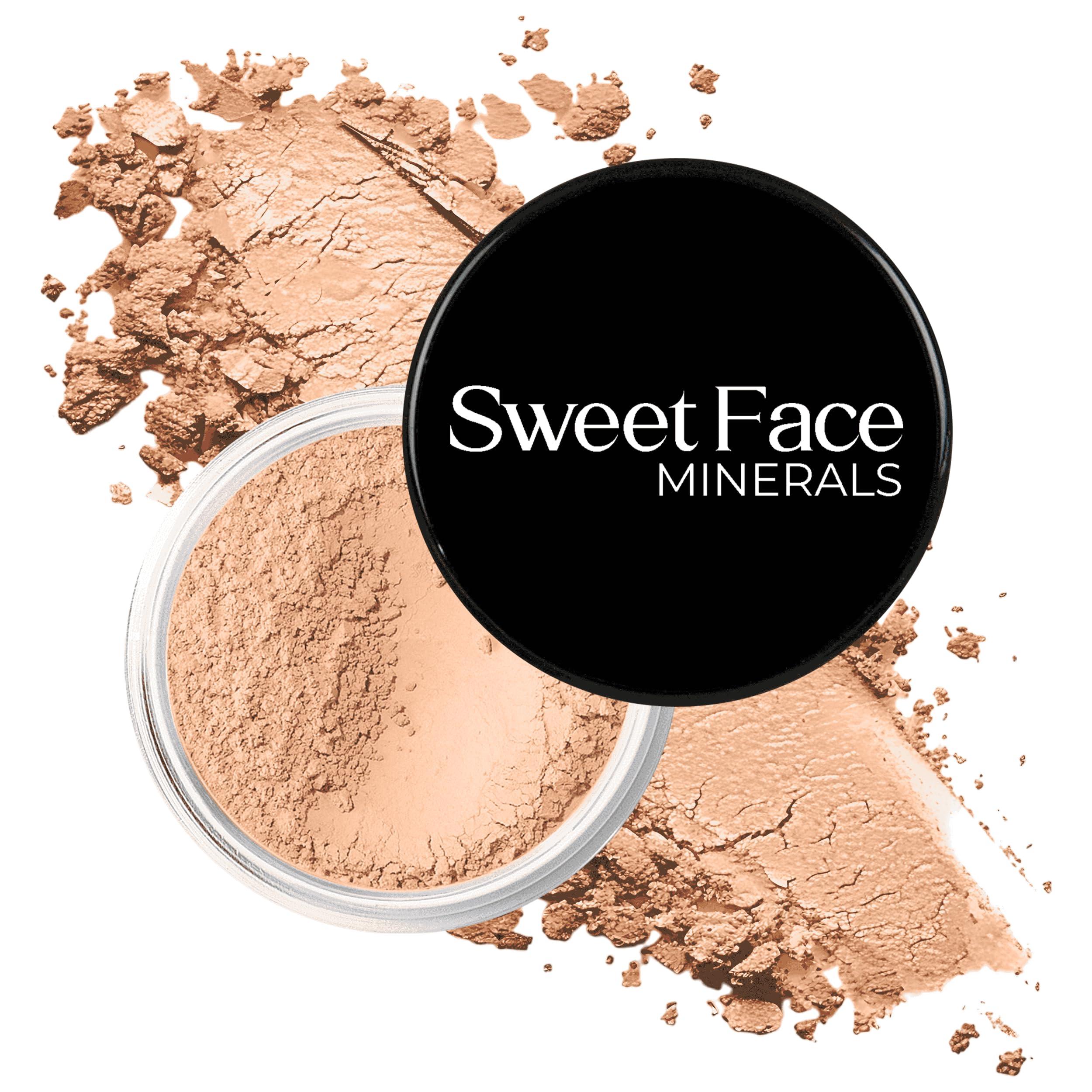 Sweet Face Minerals Medium Shade Concealer Powder for Dark Circles(5gm Sample Size Jar) by SweetFace Minerals, High Coverage Concealer, Under Eye Concealer for Mature Skin, SPF 30 Concealer, Skin Foundation Concealer