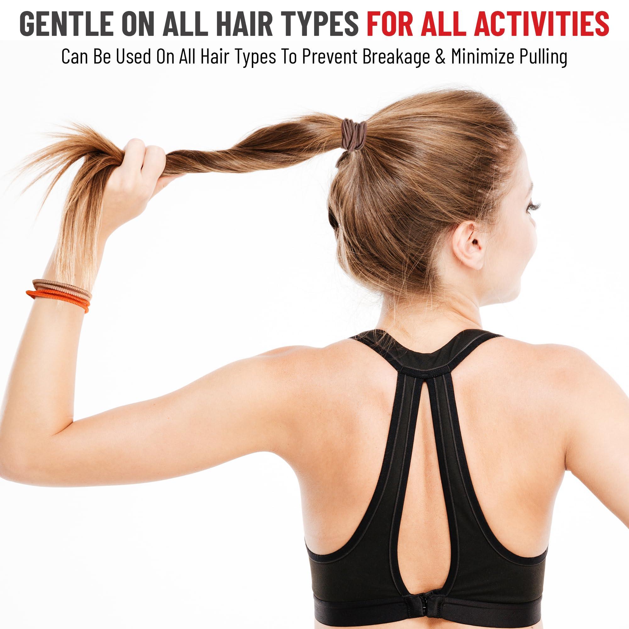 Elm City Direct 12pcs Hair Tie Bracelets, Boho Hair Ties, Hair Ties for Women, Elastic Hair Ties, Hair Bands for Ponytails (Burgundy)