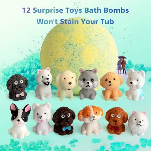 APETHS Bath Bombs for Kids with Surprise Toys Inside, Set of 12 XXL 3.5oz Large Bath Bomb Gift Set, Kids Safe Handmade Fizzy Balls Kit Organic Bubble Bath Bomb Great Gift for Birthday Day, Christmas