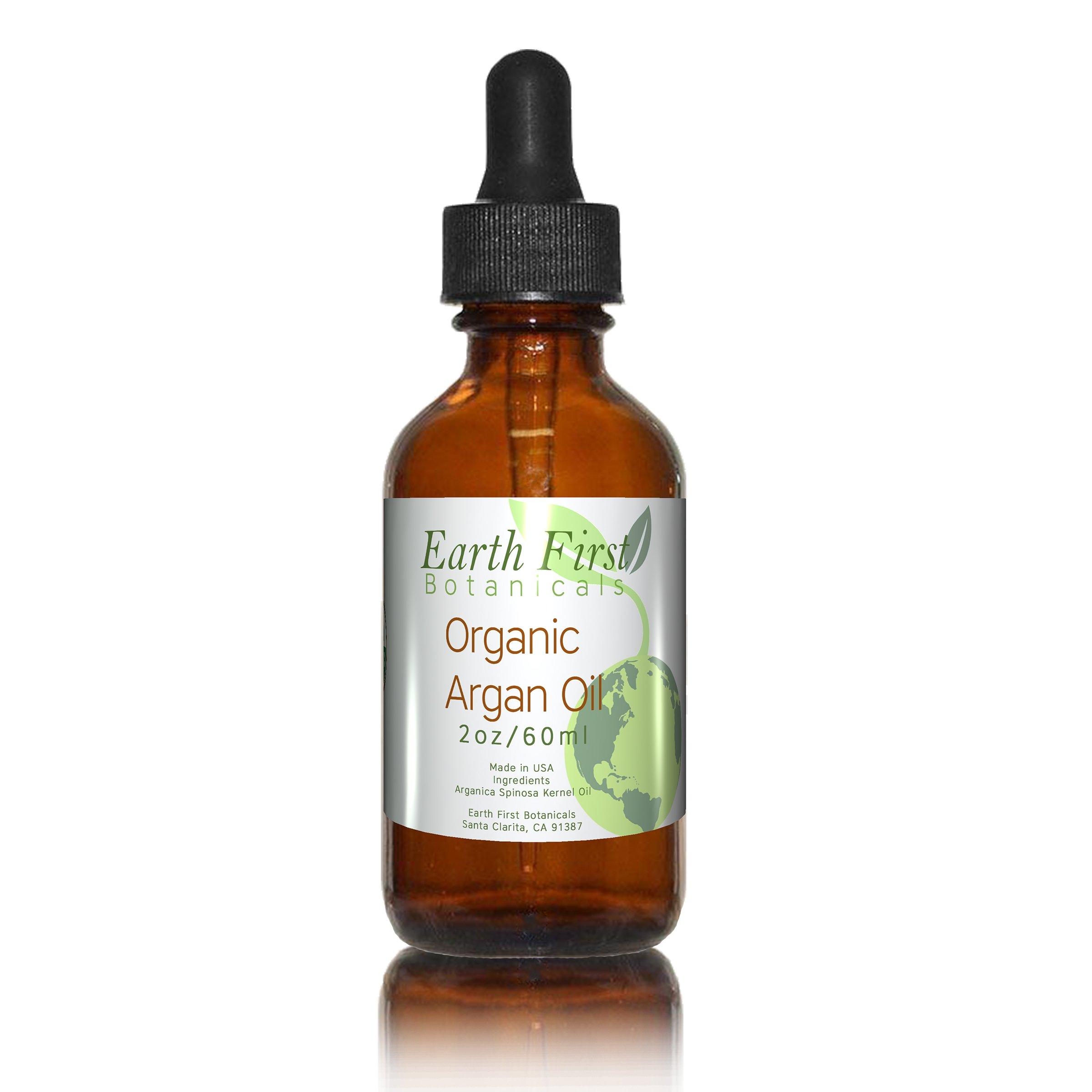 Earth First Botanicals 100% Pure Organic Argan Oil - Cold Pressed from Morocco - Certified Organic by USDA and Ecocert (16 fl oz)