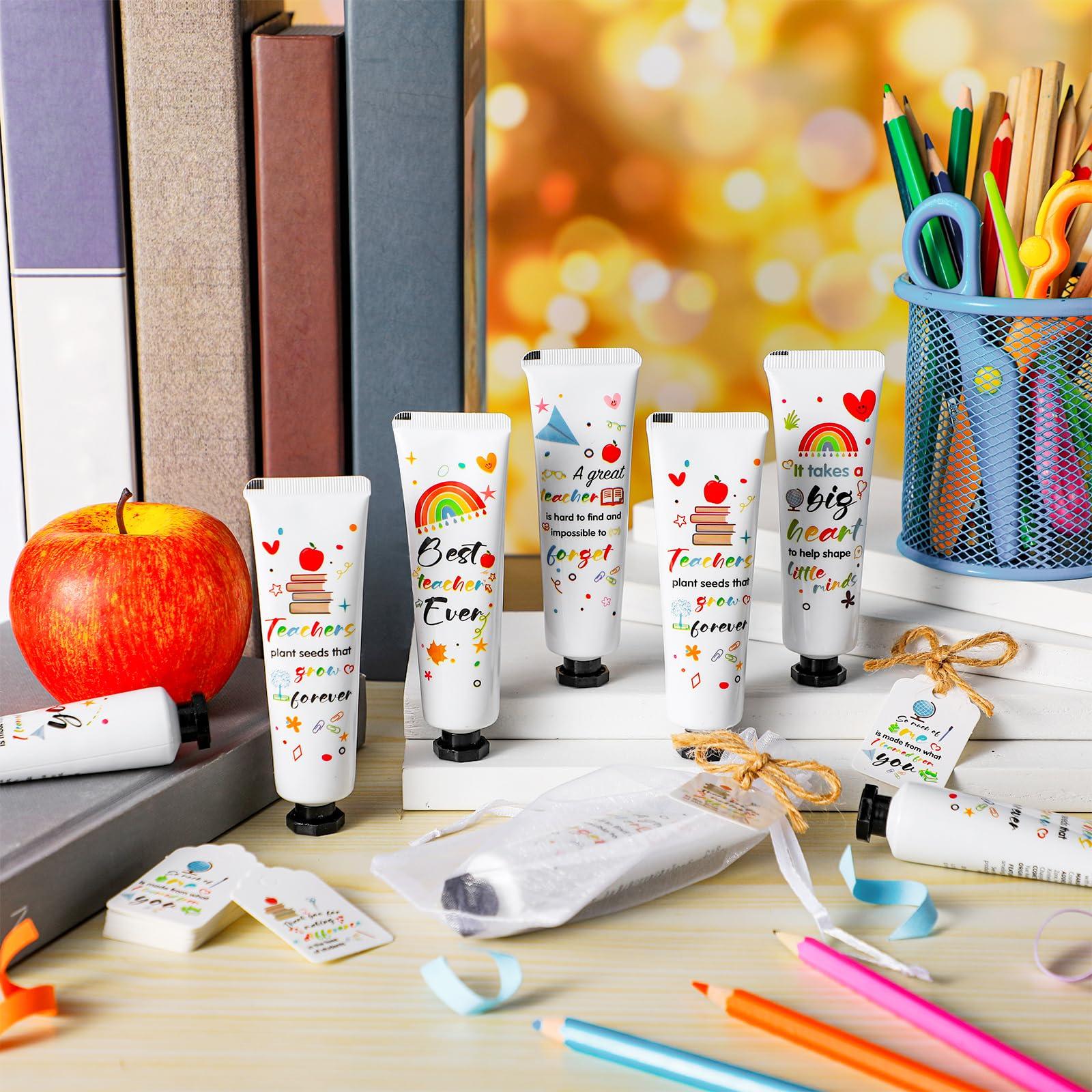 Dimsile Dimsile 24 Set Valentine\'s Day Gifts for Teacher Appreciation Hand Cream Moisturizing Hand Lotion Thank You Teacher Gifts Travel Size with Cards Organza Bags for Dry Cracked