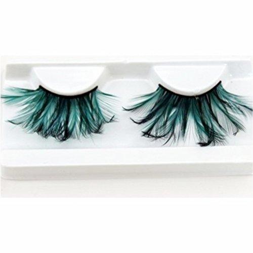 AnHua AnHua 1 Pair Long Feather False Fake Eyelashes Eye Lashes Halloween Fancy Dress Party Cosplay (Blue)