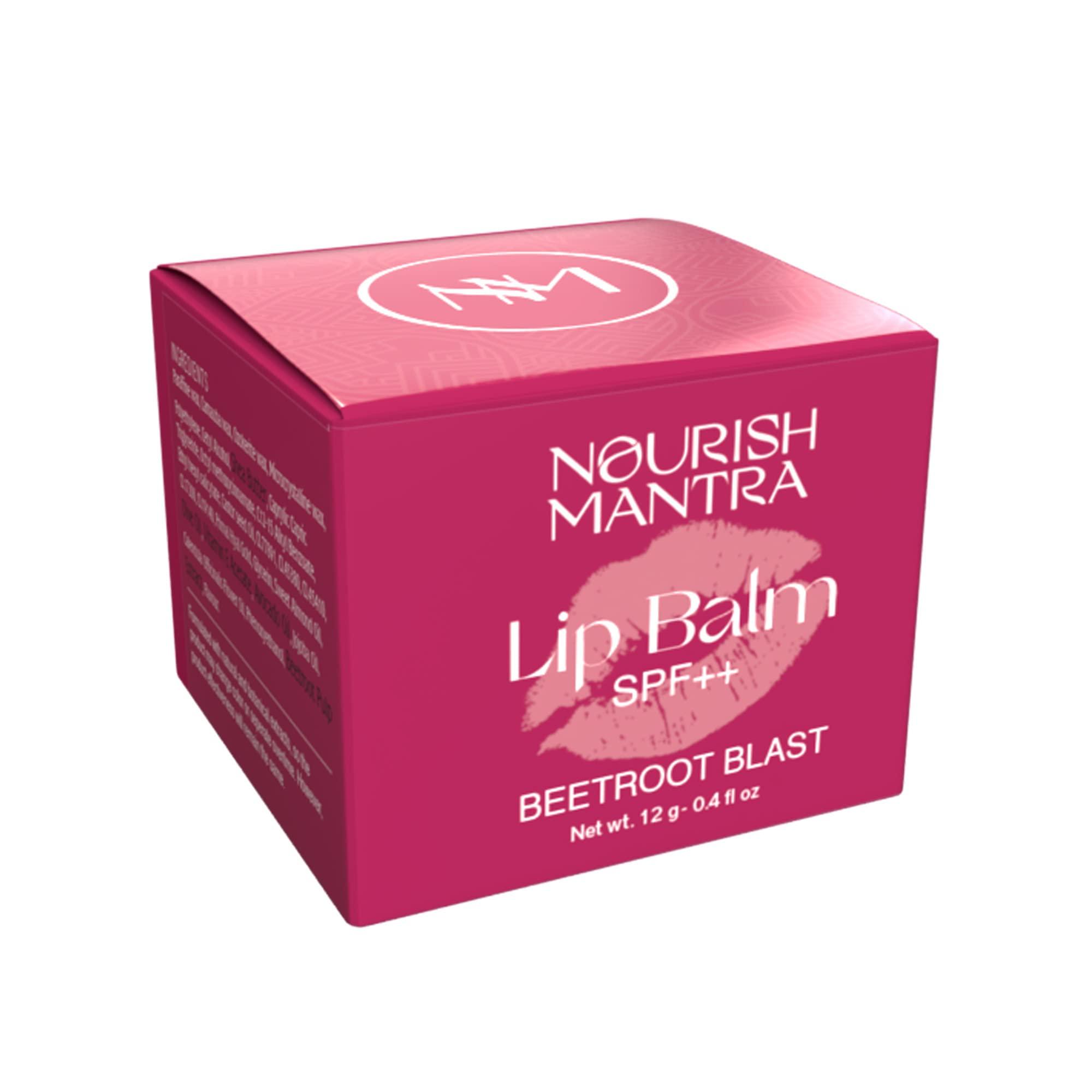 NOURISH MANTRA Nourish Mantra Beetroot Blast Lip Balm with SPF | Made with Olive oil, Shea Butter, Vitamin E and Avocado Oil | For Dry, Chapped & Dark Lips | Best for Both Women and Men | 12g (Pack of 3, Beetroot)