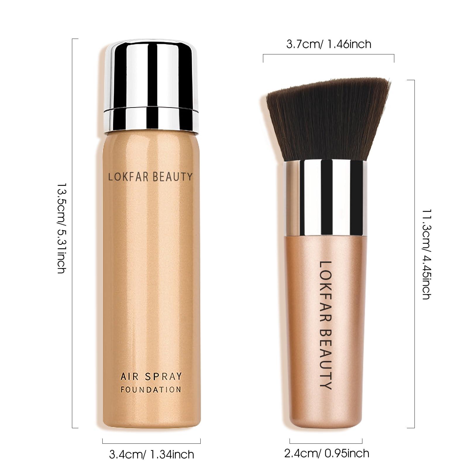 LOKFAR LOKFAR AirBrush Foundation Spray, Silky Mist Spray Makeup Kit with Brush, Full Coverage Foundation for Smooth Radiant Finish, Formula Breathable Lightweight Hydrating | #04 Buff Beige