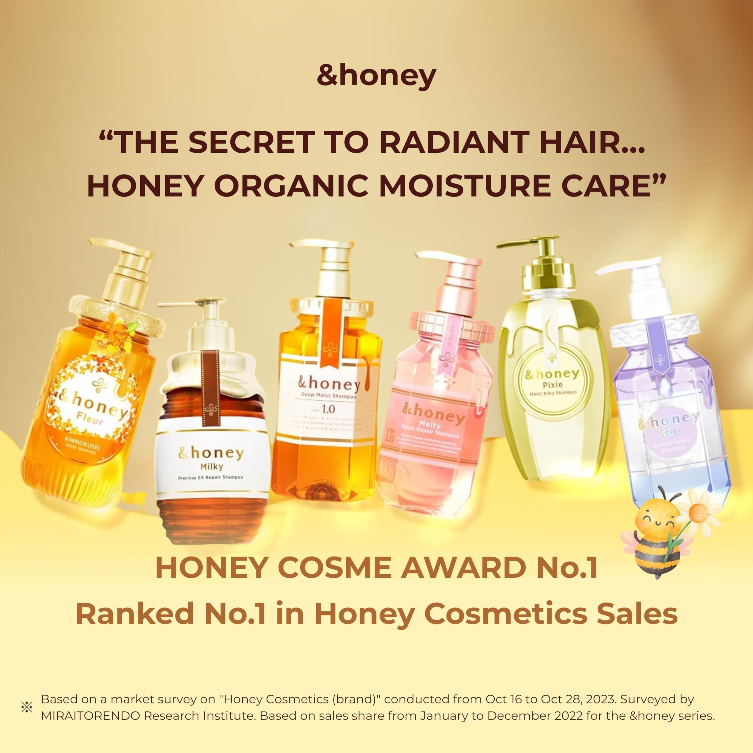 &honey &honey Deep Moist Hair Oil Step3.0 (Moist Shine) 100ml - Damask Rose Honey Sent (Green Tea Set)