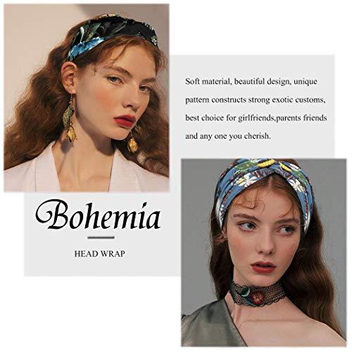 Catery Catery Boho Headbands Criss Cross Headband Headpiece Bohemia Floal Twist Head Wrap Hair Band Vintage Stylish Elastic Turban Fabric Hairbands Fashion Hair Accessories for Women(Pack of 3) (Fashion)