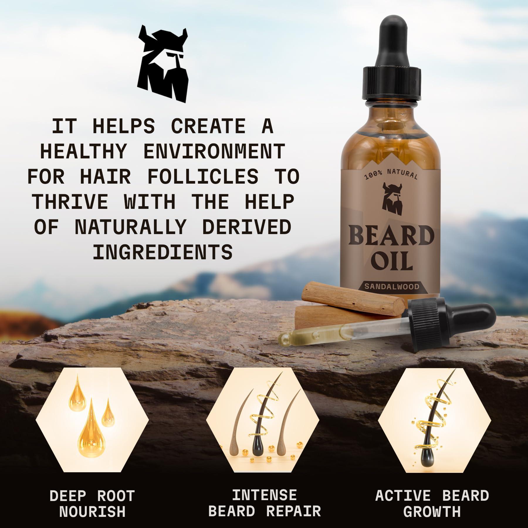 Striking Viking Striking Viking Beard Oil Sandalwood (2oz) & Beard Wash Sandalwood (17oz)