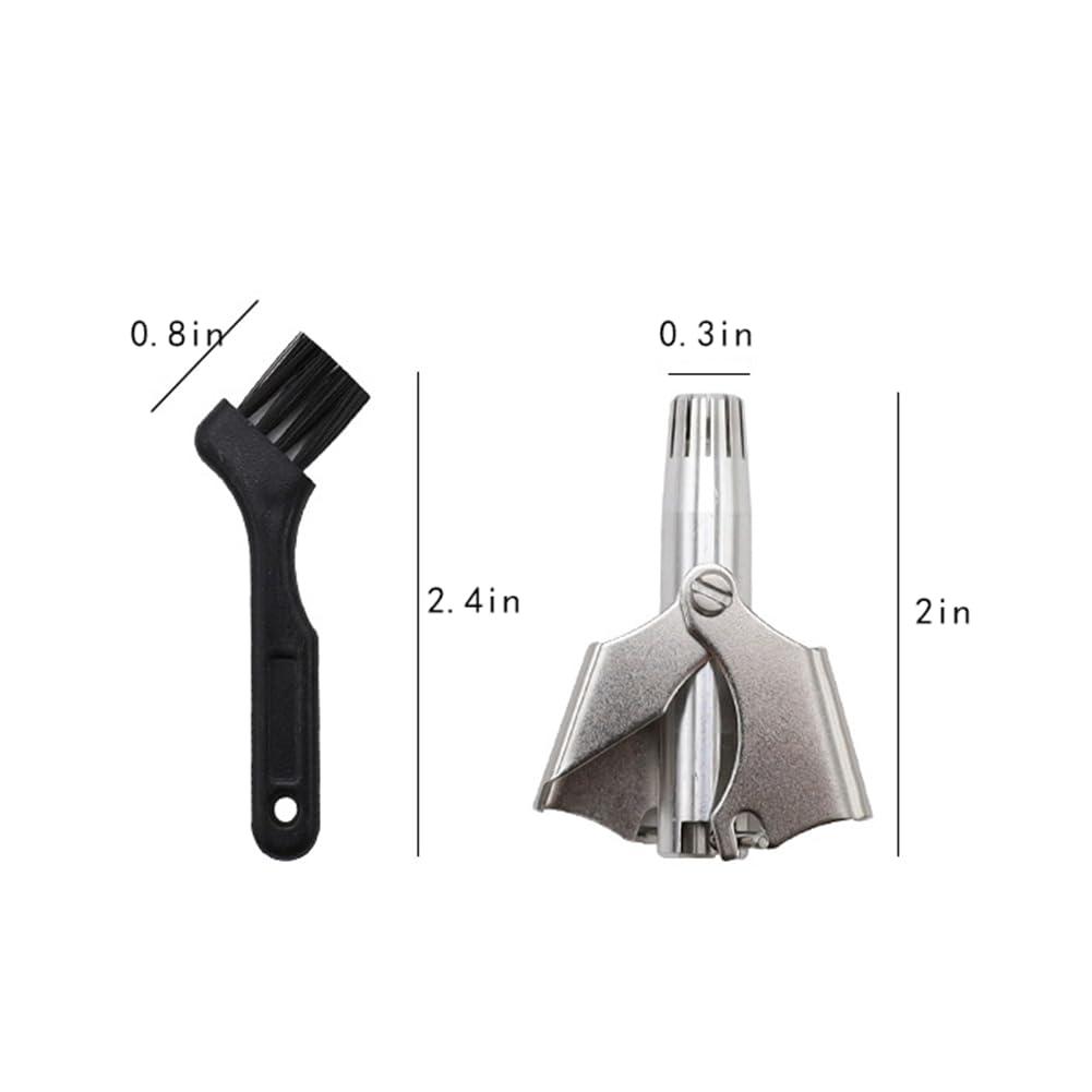 WELANGBN WELANGBN Manual Nose Hair Trimmer for Man & Woman,Trimmer for Nose,Ear,Moustache and Whiskers Hair,Waterproof,Stainless Steel with Brush,Nasal ClippersComes with a Cleaning Brush, Silver