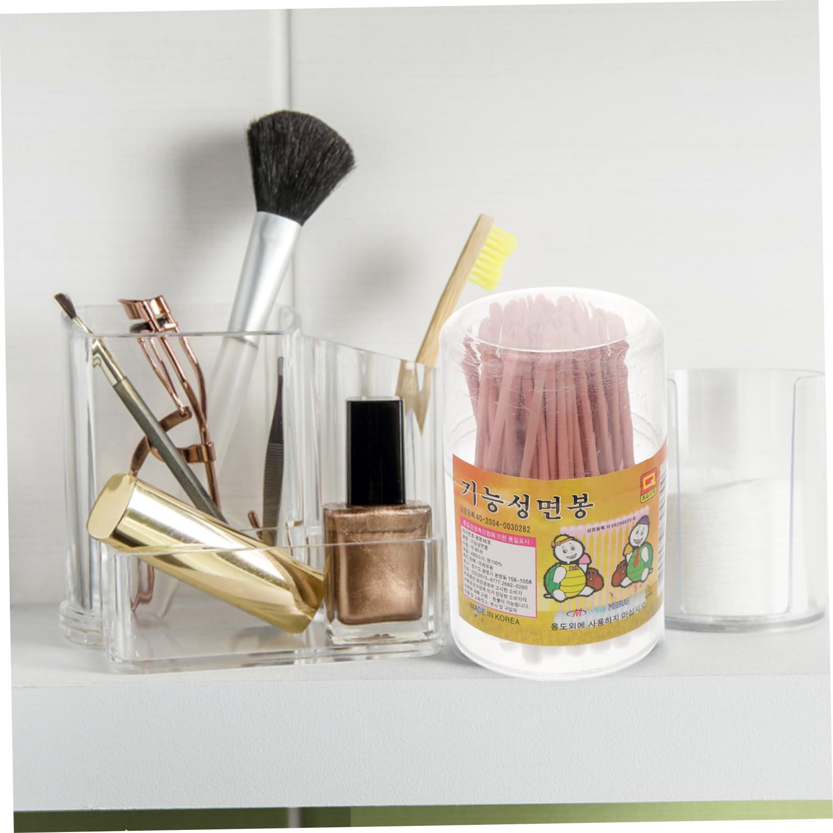 minkissy minkissy Japanese Ear Tool 80 Pack Cotton Swabs Round Box Double Tips for Ear and Makeup Cleaning