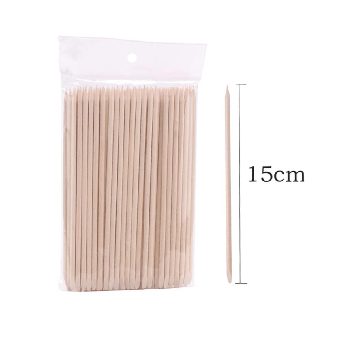 Hemoton Hemoton Nail Wooden Stick 200pcs Manicure Pushers Wooden Nail Art Tools Set Cuticle Cleaning Stick for Home and Shop