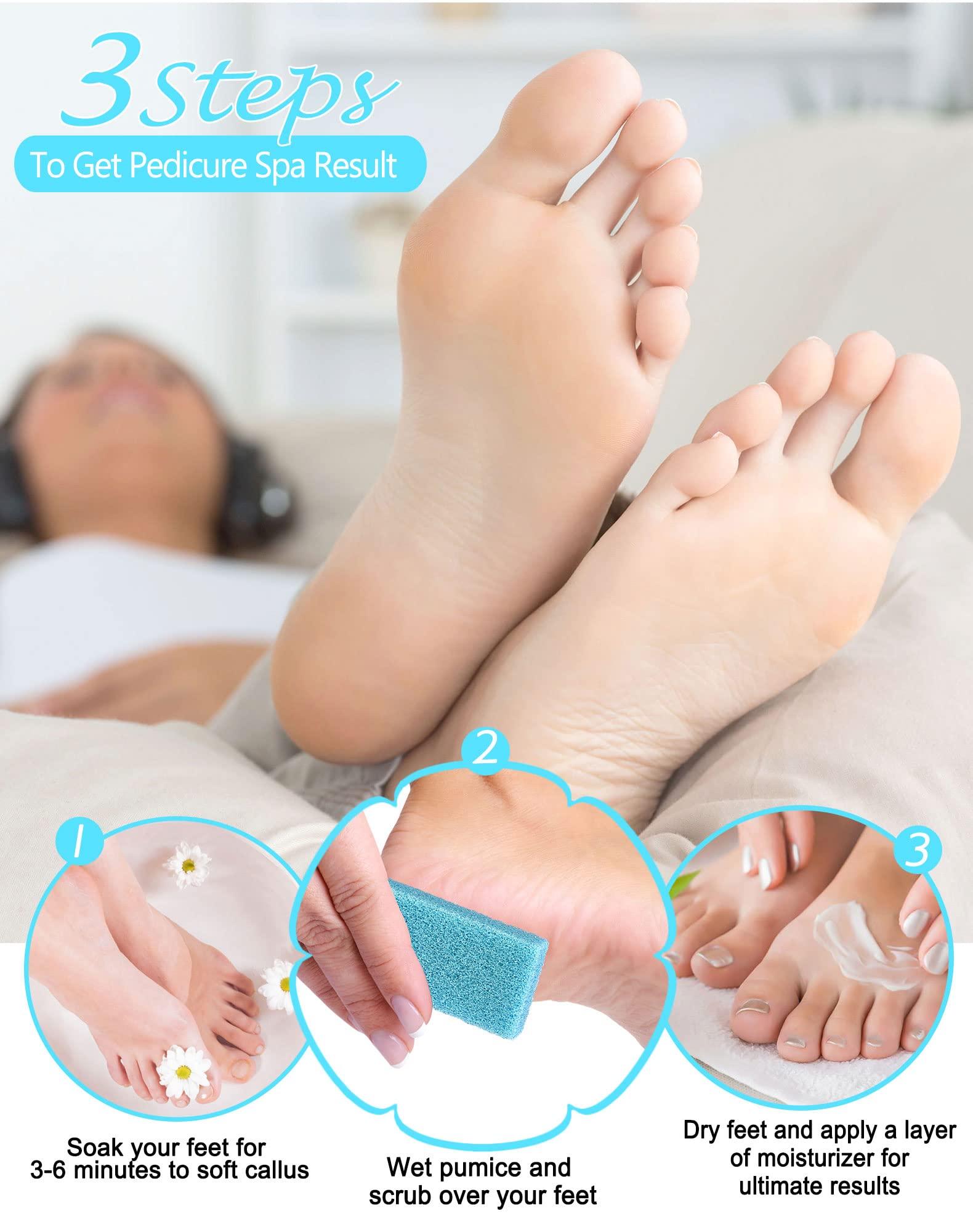 MARYTON Maryton Disposable Foot Scrubber Pumice Pads, Pedicure Pumice Stone Dead Skin Callus Remover for Feet, 40Pcs (Blue Medium Coarse)