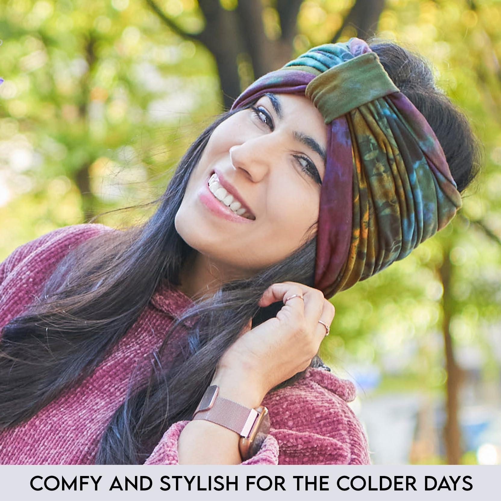 CHARM CHARM Hippie Headband Womens Turban - Boho Bandana Hair Wrap Men Head Band Scarf C