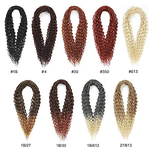 Ajsowju Ajsowju Wavy Dreadlocks Synthetic Curly Ends Double Ended Dreadlock Extensions 24inches 10 Strands Thin 0.6cm Soft Black to Blonde DE Dreadlock Extension for Women (Curly 10 Strands, 1B/613)